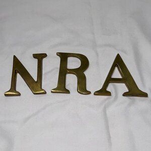 Brass Letters 3 Lot of 3 N-R-A Uppercase Paperweights Heavy # 4041